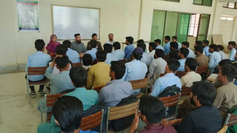 IRP delegation is meeting with GCT Rajanpur students in cloassroom