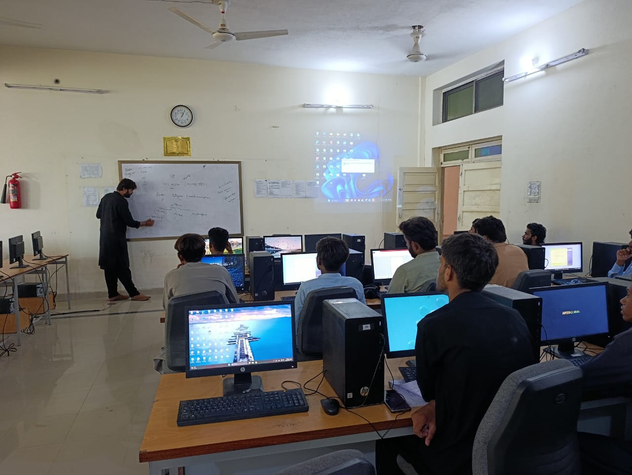 students working in computer lab